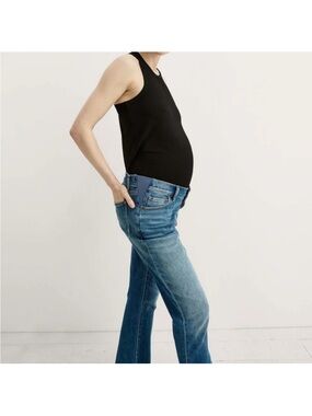 HATCH Maternity Lightly Distressed Straight Leg Jeans